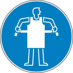 Icône bleu rond pictogramme protection ceinture homme vêtement obligation à télécharger gratuitement