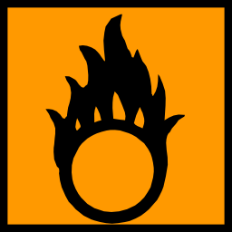 Icône orange pictogramme carré flamme risque à télécharger gratuitement