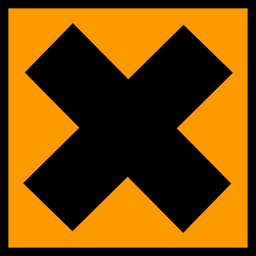 Icône orange croix pictogramme carré noir risque à télécharger gratuitement