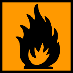 Icône orange pictogramme carré flamme risque risque à télécharger gratuitement